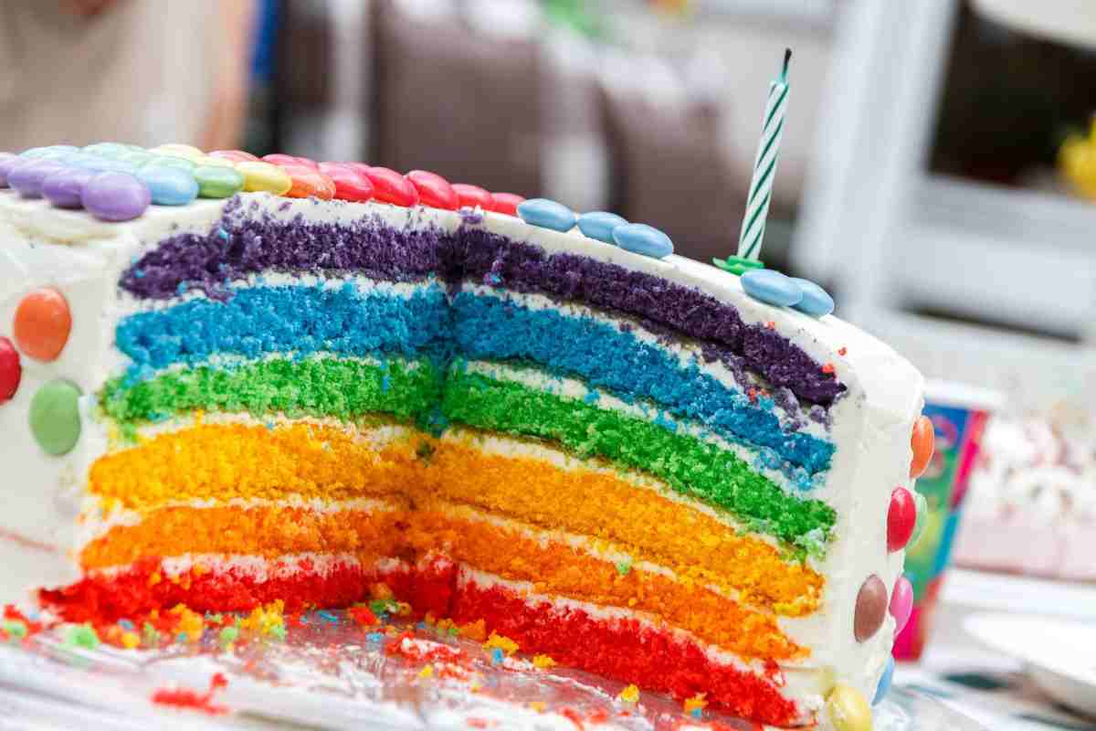 Torta arcobaleno senza coloranti 