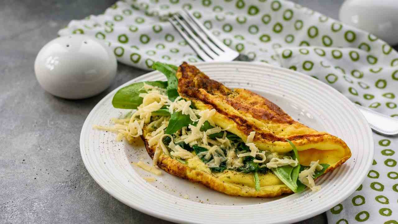 menù settimanale, omelette spinaci 