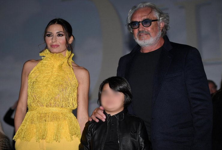 Flavio Briatore, Elisabetta Gregoraci e Nathan Falco